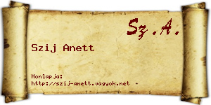 Szij Anett névjegykártya